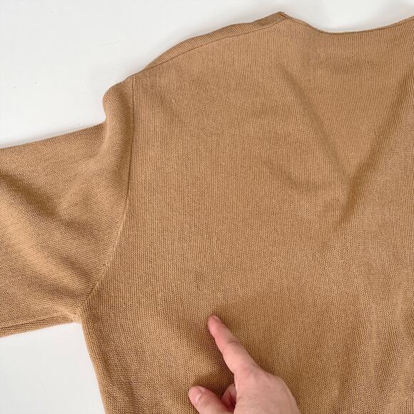 90s Lacoste Camel Cropped Cardigan Preppy Collegiate Oldmoney Minimalist Tan - Picture 9 of 12